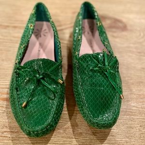 Bright green loafers
